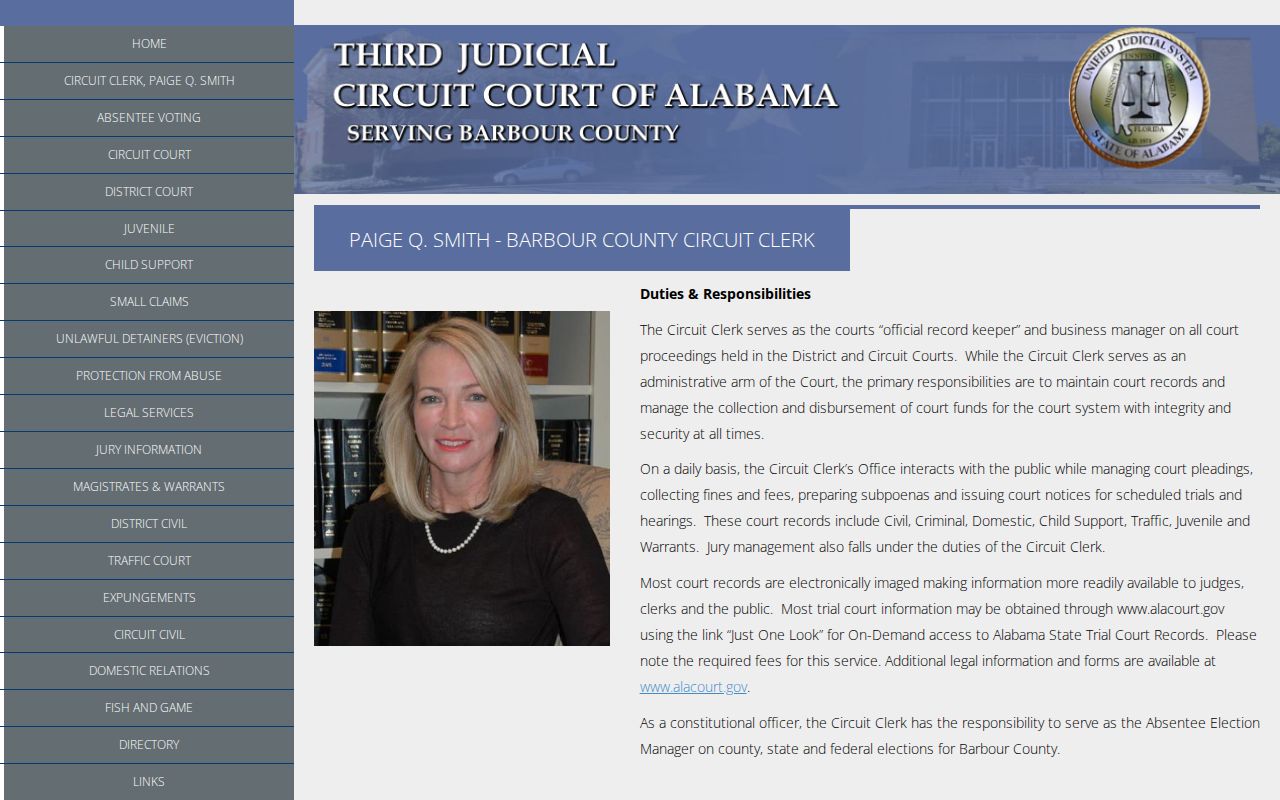 Barbour County court docket Circuit Clerk information